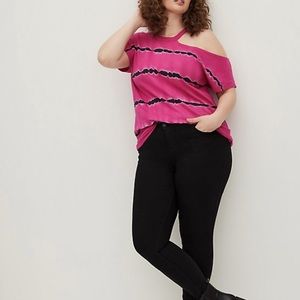 Cotton Tie-Dye Pink Lovesick Cold Shoulder Tee